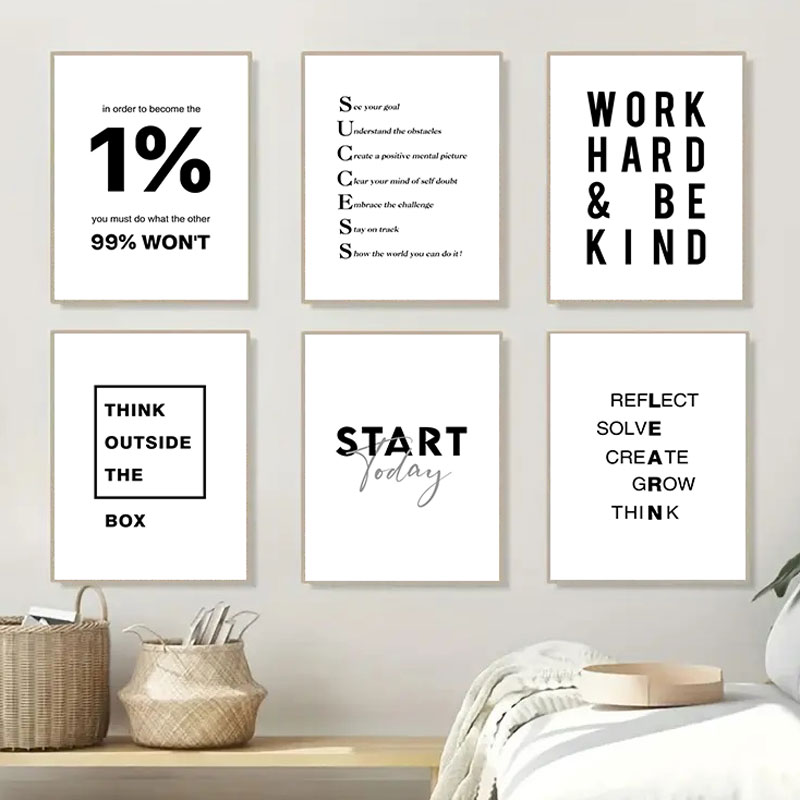 Home Office Room Inspiration - 1 Pieza - Lienzo Decorativo Moderno