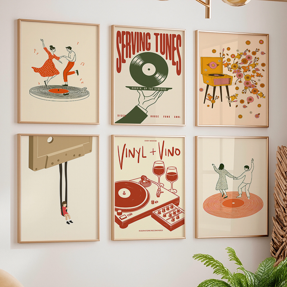 Home Office Or - Póster de Lona Vintage con Diseño