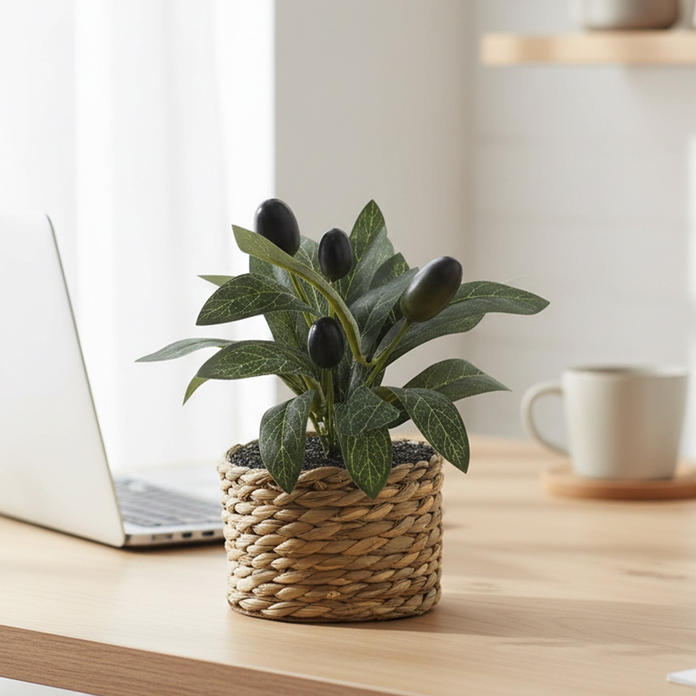 Home Office Layout - Plantas Artificiales, Olivo de Bolsillo, Plantas