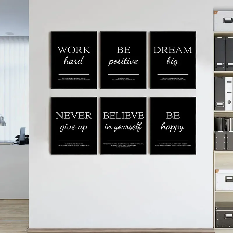 Home Office Room Inspiration - Cuadros decorativos de lienzo con citas