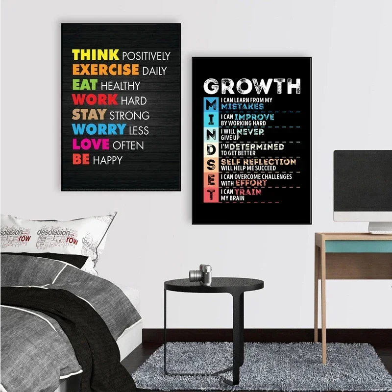 Cuadro en lienzo con citas mot - Home Office Room Inspiration reseña y precio