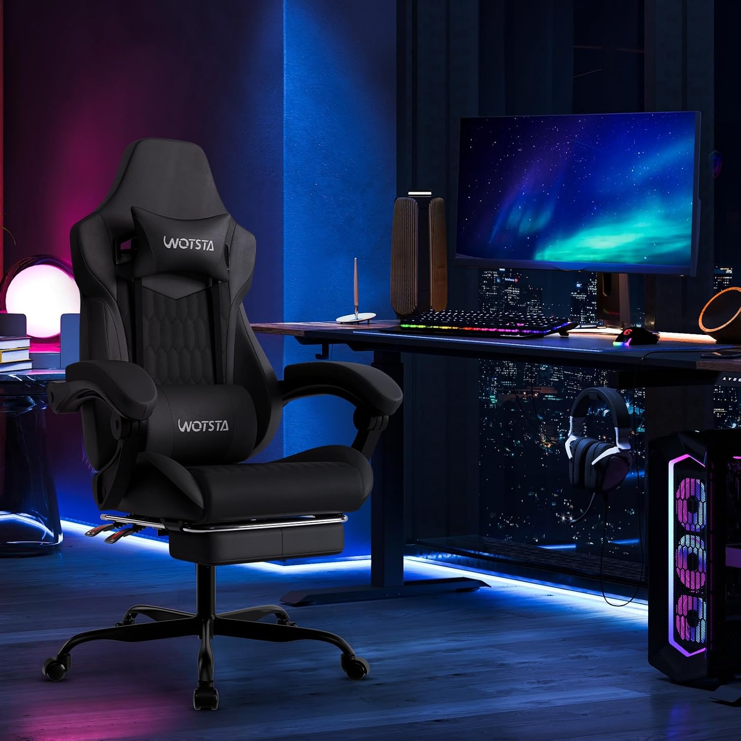 Silla de juego con reposapiés, - Ergonomic Office Chair reseña y precio