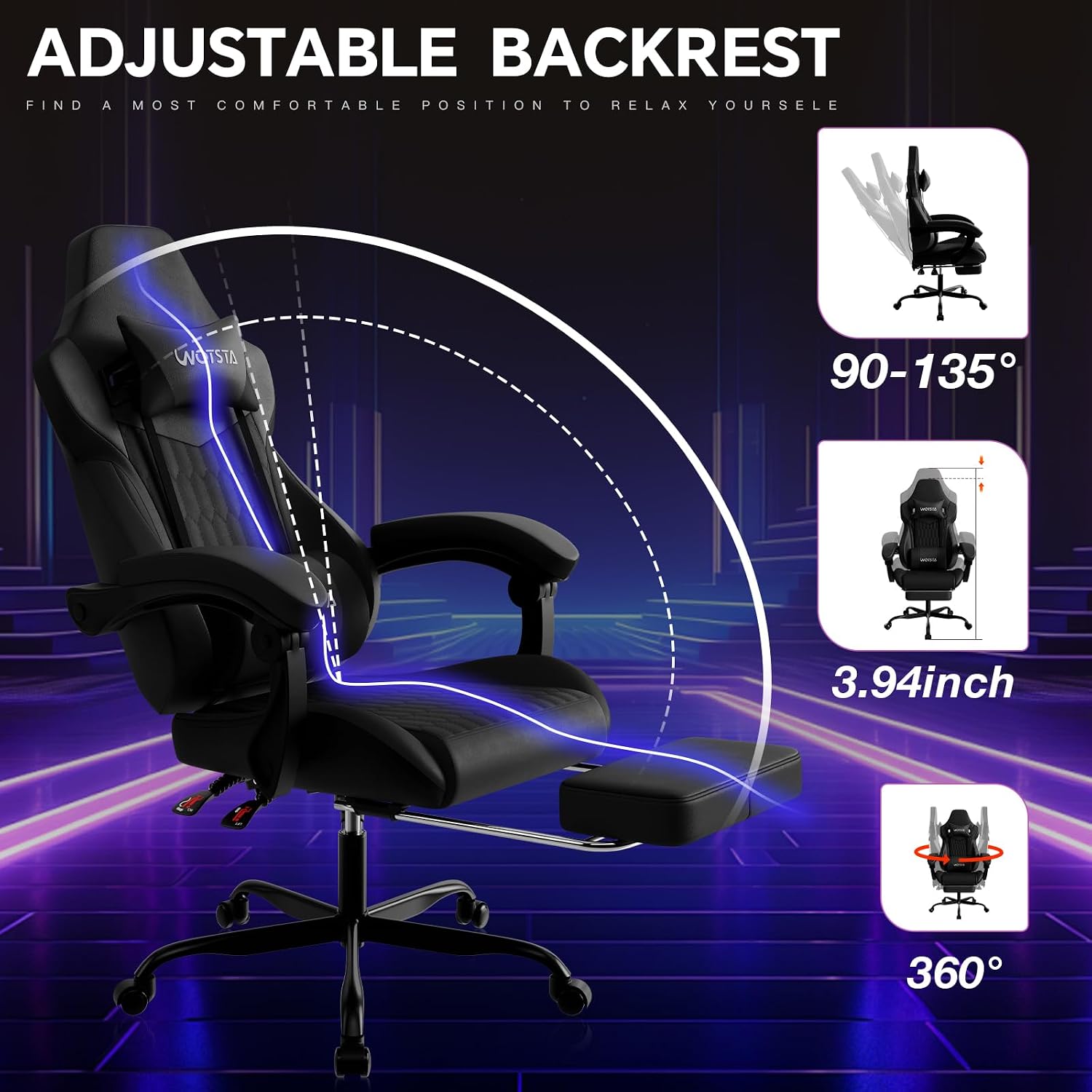 Silla de juego con reposapiés, - Ergonomic Office Chair reseña y precio