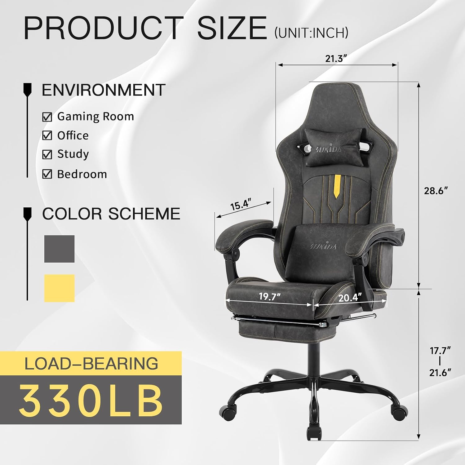 Silla de juego con reposapiés, - Ergonomic Office Chair reseña y precio