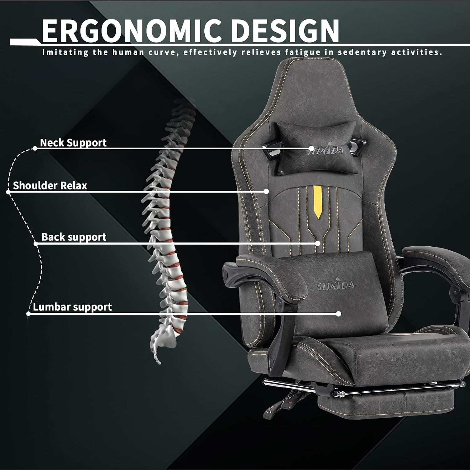 Silla de juego con reposapiés, - Ergonomic Office Chair reseña y precio