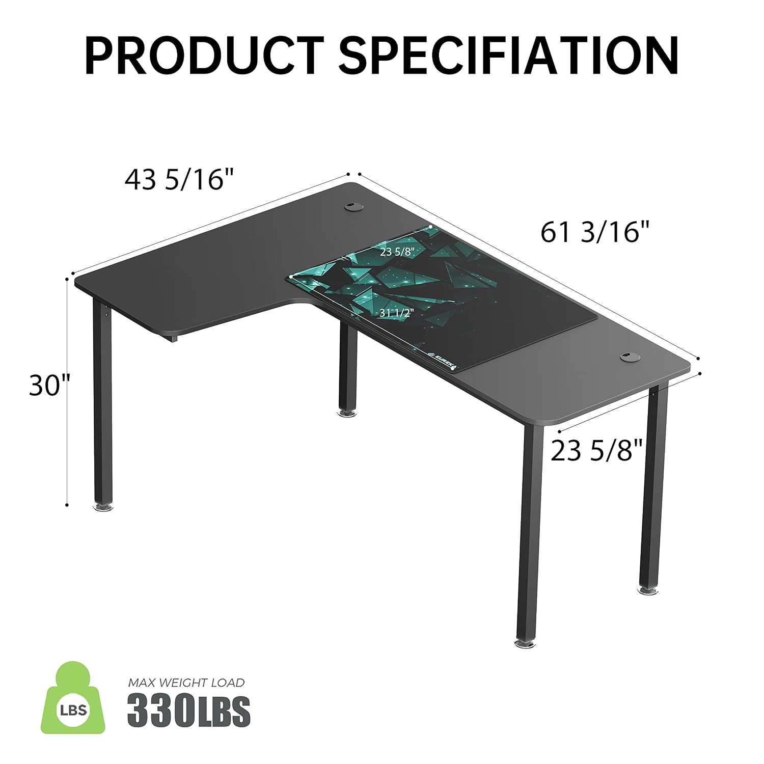 Escritorio de esquina en forma - Home Office Work Table reseña y precio